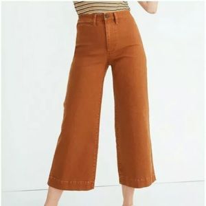 Madewell slim emmett wide leg crop pants